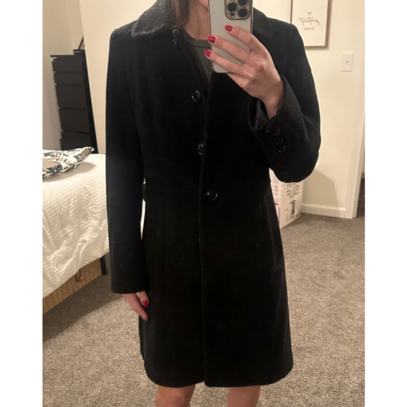 Anne Klein Gray Black Pea Coat Trench Petite 8 - Picture 6 of 13